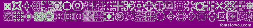 FontcoDesigns1-fontti – vihreät fontit violetilla taustalla