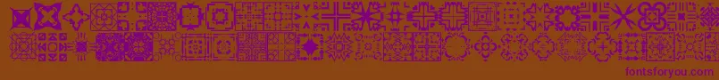FontcoDesigns1-Schriftart – Violette Schriften auf braunem Hintergrund