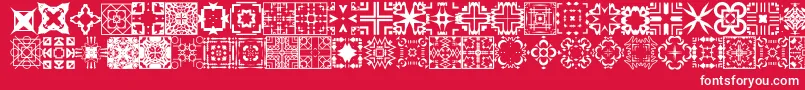 Fonte FontcoDesigns1 – fontes brancas em um fundo vermelho
