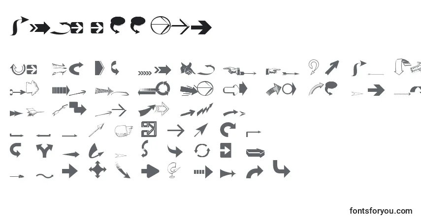Czcionka Ideaarrows – alfabet, cyfry, specjalne znaki