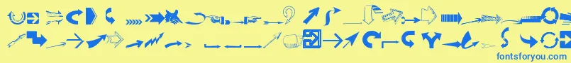 Ideaarrows Font – Blue Fonts on Yellow Background