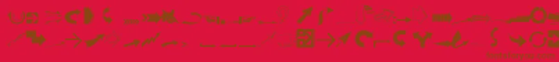 Ideaarrows-Schriftart – Braune Schriften auf rotem Hintergrund