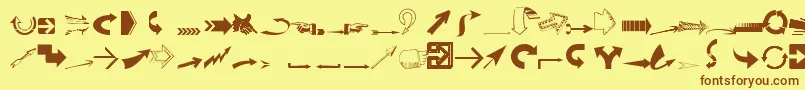 Ideaarrows Font – Brown Fonts on Yellow Background