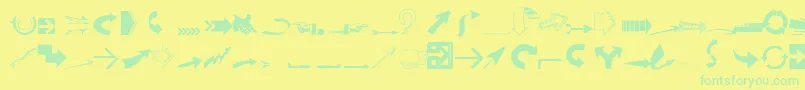 Ideaarrows Font – Green Fonts on Yellow Background