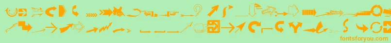 fuente Ideaarrows – Fuentes Naranjas Sobre Fondo Verde
