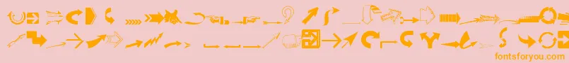 Police Ideaarrows – polices orange sur fond rose