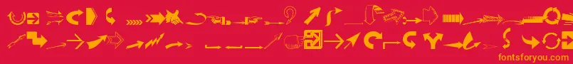 Шрифт Ideaarrows – оранжевые шрифты на красном фоне