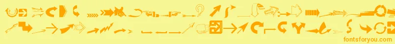 Ideaarrows Font – Orange Fonts on Yellow Background