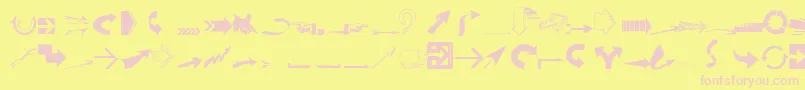 Ideaarrows Font – Pink Fonts on Yellow Background