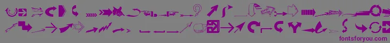 Ideaarrows-fontti – violetit fontit harmaalla taustalla