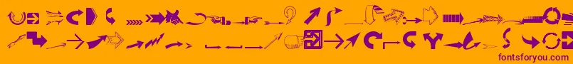 Ideaarrows Font – Purple Fonts on Orange Background