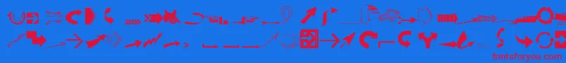 Ideaarrows Font – Red Fonts on Blue Background