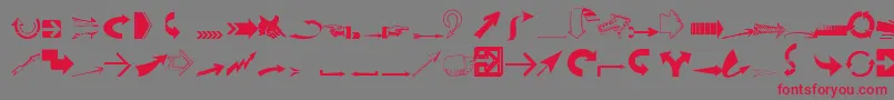 Ideaarrows-Schriftart – Rote Schriften auf grauem Hintergrund