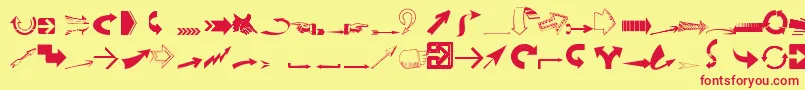 Ideaarrows Font – Red Fonts on Yellow Background