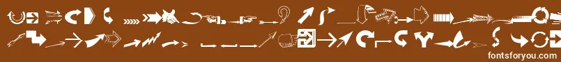 Ideaarrows-Schriftart – Weiße Schriften auf braunem Hintergrund