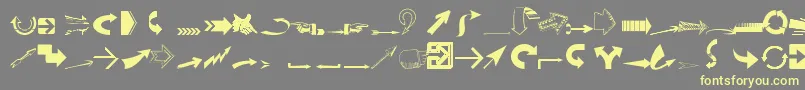 Ideaarrows-Schriftart – Gelbe Schriften auf grauem Hintergrund