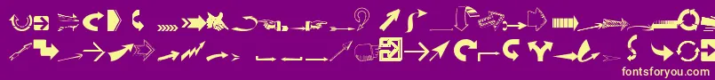 Ideaarrows Font – Yellow Fonts on Purple Background