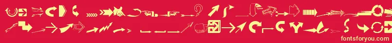 Ideaarrows Font – Yellow Fonts on Red Background