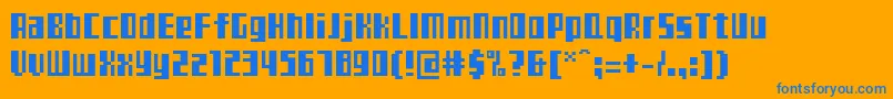 Teletekst Font – Blue Fonts on Orange Background