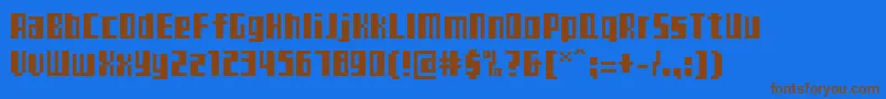 Teletekst Font – Brown Fonts on Blue Background