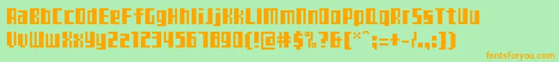 Teletekst Font – Orange Fonts on Green Background