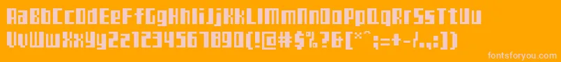 Teletekst Font – Pink Fonts on Orange Background