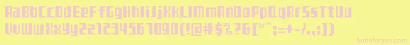 Teletekst Font – Pink Fonts on Yellow Background