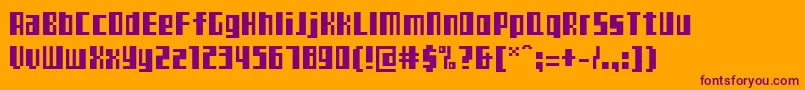 Teletekst-fontti – violetit fontit oranssilla taustalla