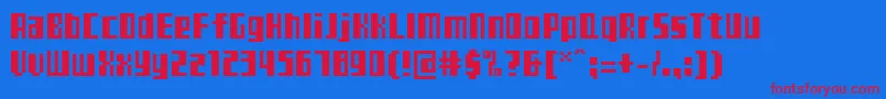Teletekst Font – Red Fonts on Blue Background