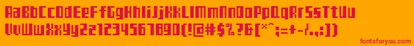 フォントTeletekst – オレンジの背景に赤い文字