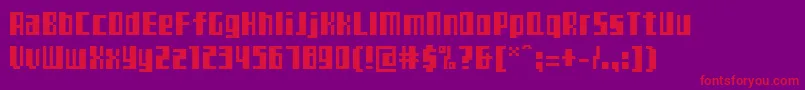Teletekst-Schriftart – Rote Schriften auf violettem Hintergrund