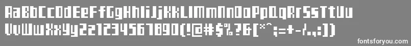 フォントTeletekst – 灰色の背景に白い文字