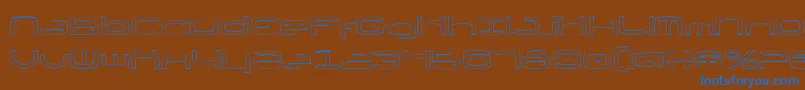 ThundergodIiOutline Font – Blue Fonts on Brown Background