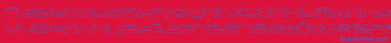 フォントThundergodIiOutline – 赤い背景に青い文字