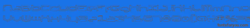 ThundergodIiOutline Font – Brown Fonts on Blue Background