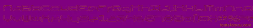 フォントThundergodIiOutline – 紫色の背景に茶色のフォント