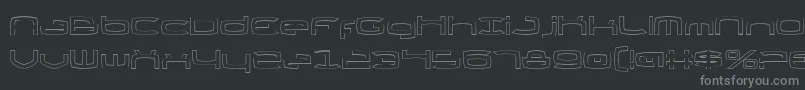 ThundergodIiOutline-fontti – harmaat kirjasimet mustalla taustalla