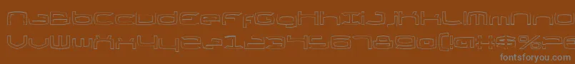 フォントThundergodIiOutline – 茶色の背景に灰色の文字