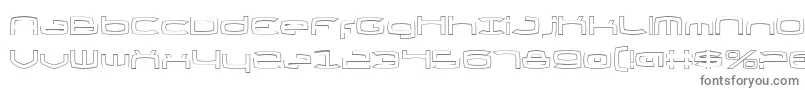 フォントThundergodIiOutline – 白い背景に灰色の文字