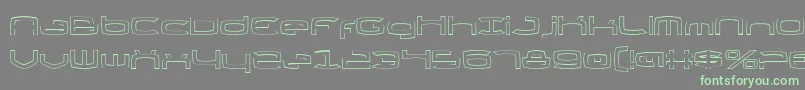 ThundergodIiOutline Font – Green Fonts on Gray Background