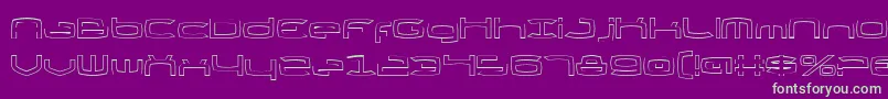 ThundergodIiOutline Font – Green Fonts on Purple Background