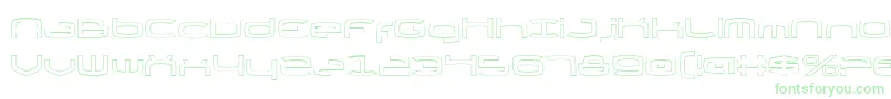 ThundergodIiOutline Font – Green Fonts on White Background