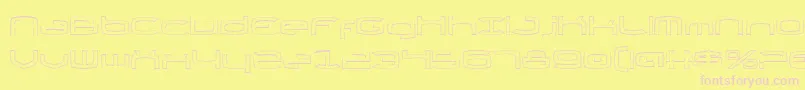 フォントThundergodIiOutline – ピンクのフォント、黄色の背景