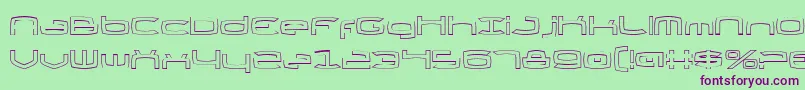 ThundergodIiOutline Font – Purple Fonts on Green Background