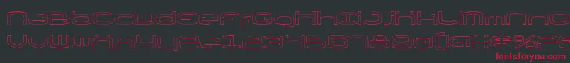 Czcionka ThundergodIiOutline – czerwone czcionki na czarnym tle