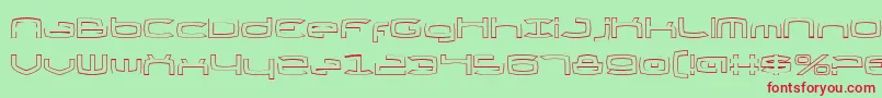 フォントThundergodIiOutline – 赤い文字の緑の背景