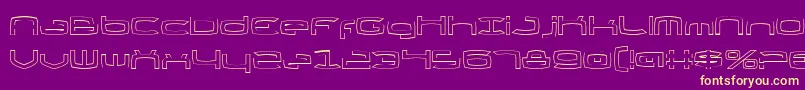 ThundergodIiOutline Font – Yellow Fonts on Purple Background