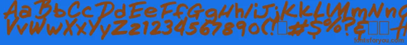 HandOfHenry Font – Brown Fonts on Blue Background