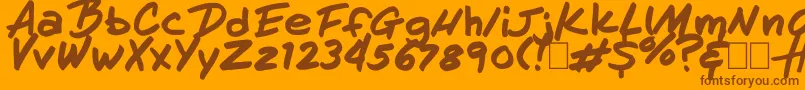 HandOfHenry Font – Brown Fonts on Orange Background