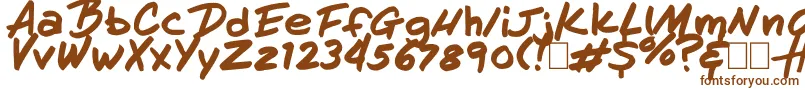 HandOfHenry-Schriftart – Braune Schriften auf weißem Hintergrund